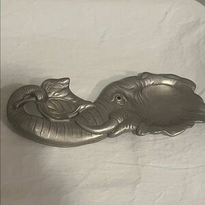Elephant Spoon Rest by Arthur Court trinket dish jeweled Eye 1993 jungle safari